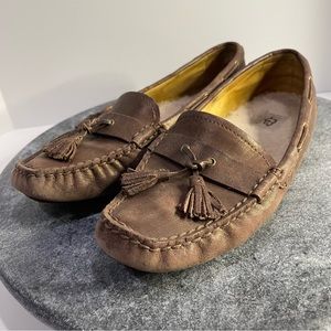 Ugg Voyageur Brown Metallic Moccasins Slip On Shoes
